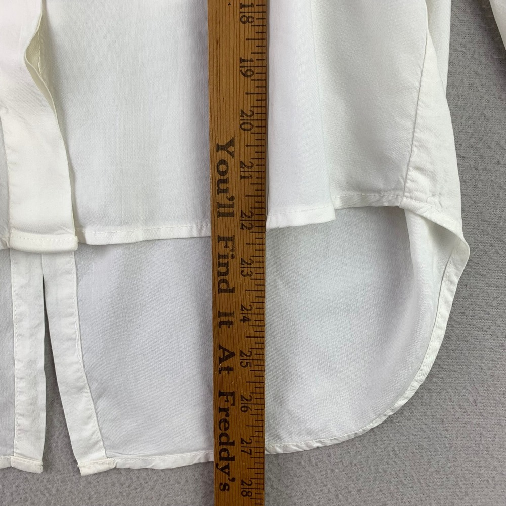 Cloth & Stone Anthropologie Button Down Shirt Womens S White Beach Tencel Pocket - Picture 6 of 11
